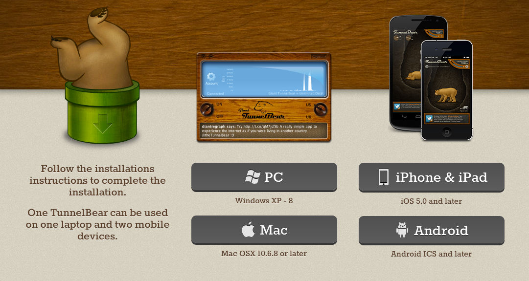 TunnelBear VPN: Supportd Devices